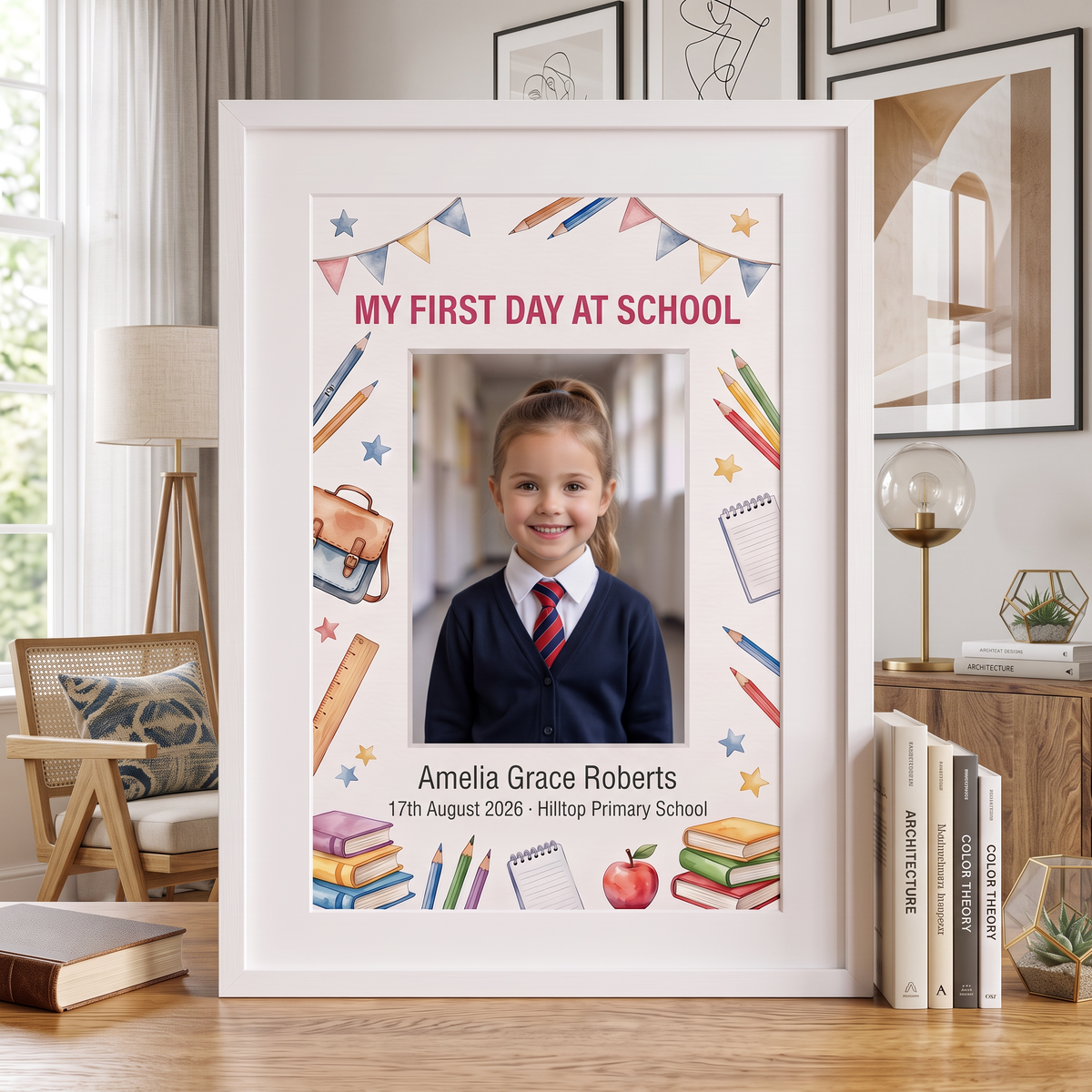 Personalised First Day at School Photo Print