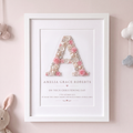 Personalised Christening Initial Print