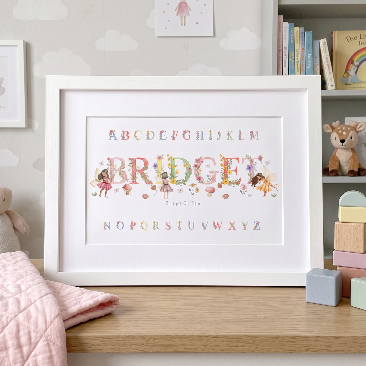 Woodland Fairies - Baby Name Print