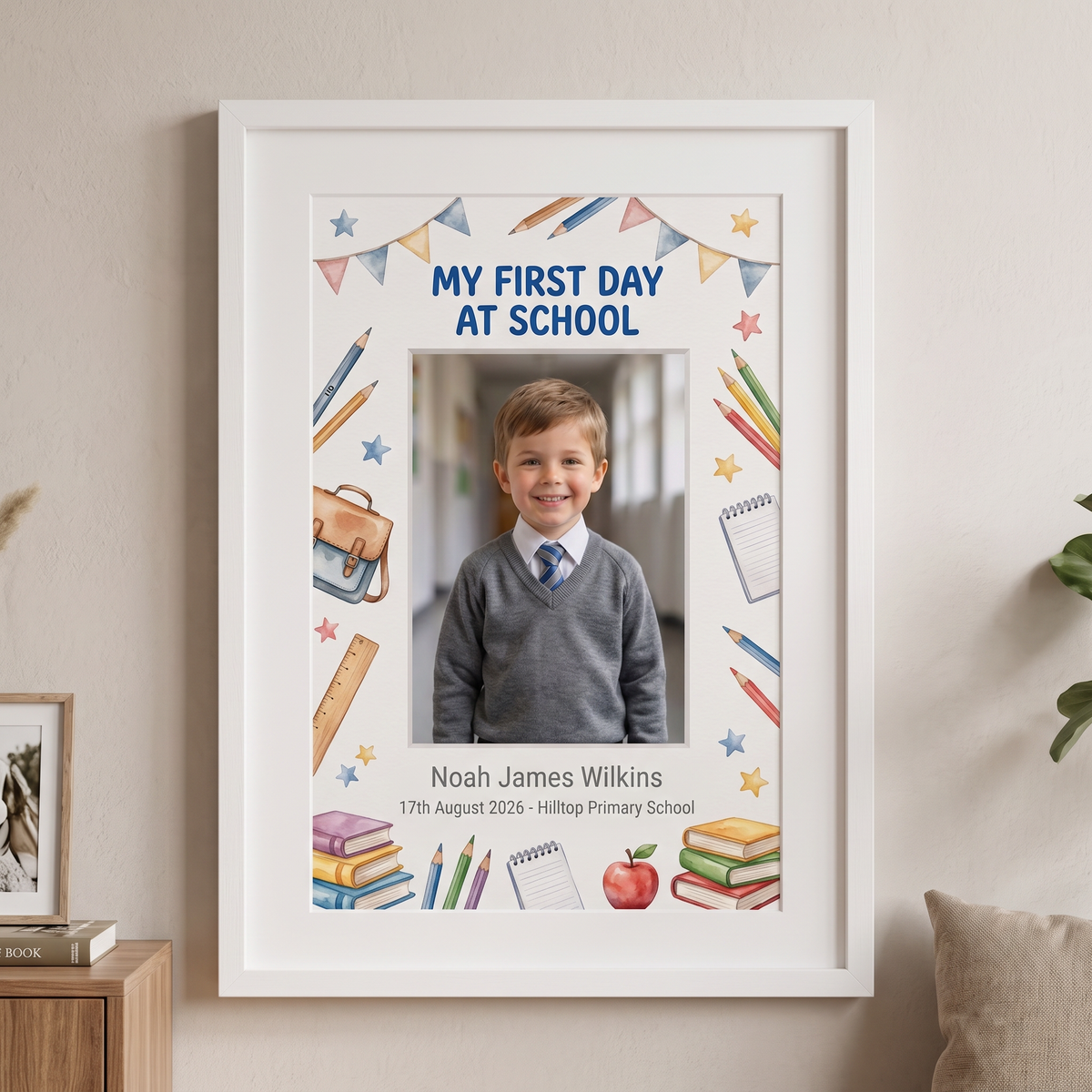 Personalised First Day at School Photo Print