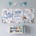 Personalised Ocean Nursery Print Set - 3 A4 Prints