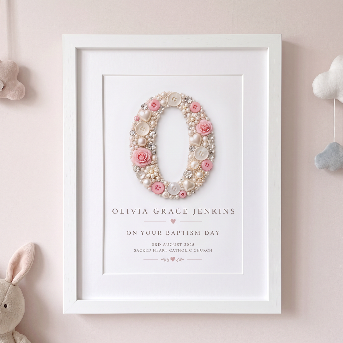 Personalised Baptism Initial Print