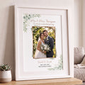Personalised Wedding Photo Print - Green Floral