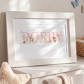 Woodland Pastels Pink - Baby Name Print